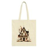 Quaint Cottage Tote Bag, Whimsical House Design, Unique Gift Idea, Aesthetic Bag, Cute Accessories, Stylish Canvas Bag, Book Lover Gift - Tawshia